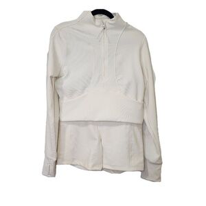 90 DEGREE BY REFLEX Academy Crop Rib Half-Zip Pullover & Shorts Set Size XL